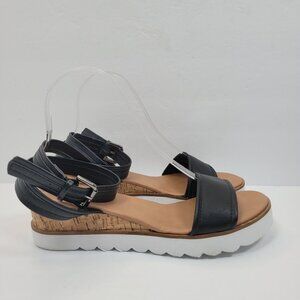 Nicole Miller Jasper New York Women's Black Ankle Wrap Sandals US Size 8.5